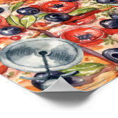 ウォーターカラータズアモーレイタリアン食品 ポスター (角)