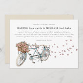 ウォーターカラータンデム結婚自転車 招待状 (正面/裏面)