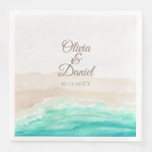 ウォーターカラーターコイズサンディビーチ結婚式 (正面)