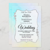 *~*ウォーターカラーダイヤモンドパステルビーチ結婚式 招待状 (正面/裏面)