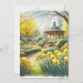 ウォーターカラーダッフォディルガーデン誕生日 招待状 (裏面)