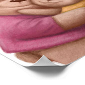 ウォーターカラーダディーベアーハグ |ベアウォールプリント ポスター (角)