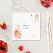 ウォーターカラーダリア&バラ結婚ズ スタンダードカクテルナプキン (インサイチュ)