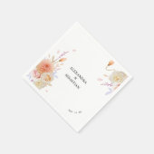 ウォーターカラーダリア&バラ結婚ズ スタンダードカクテルナプキン (角)