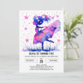 ウォーターカラーダンサーバレリーナ誕生日 招待状 (スタンド正面)