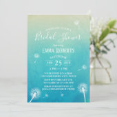 ウォーターカラーダンデリオン春の結婚式ブライダルシャワー 招待状 (スタンド正面)