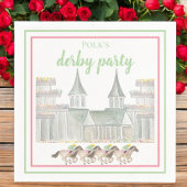 ウォーターカラーダービーパーティージョッキーズ競馬カスタム スタンダードカクテルナプキン