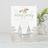ウォーターカラーダービーパーティージョッキー建物 招待状 (スタンド正面)