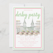 ウォーターカラーダービーパーティー競馬建物 招待状 (正面)