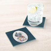 ウォーターカラーチェロヴィネット ガラスコースター (アングル)