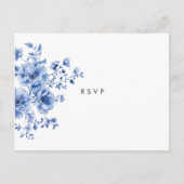 ウォーターカラーチノワズリーフラワーRSVP返信 案内ポストカード (正面)