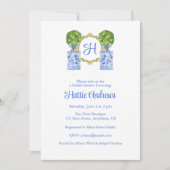 ウォーターカラーチノワーズリーチュートリアルモノグラム 招待状 (正面)