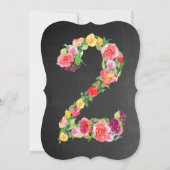 ウォーターカラーチャルクボードガールズ2ndバースデー招待状 招待状 (裏面)