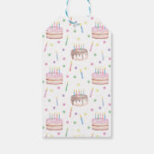ウォーターカラーチョコレートお誕生日ケーキ&紙吹雪 ギフトタグ (裏面)