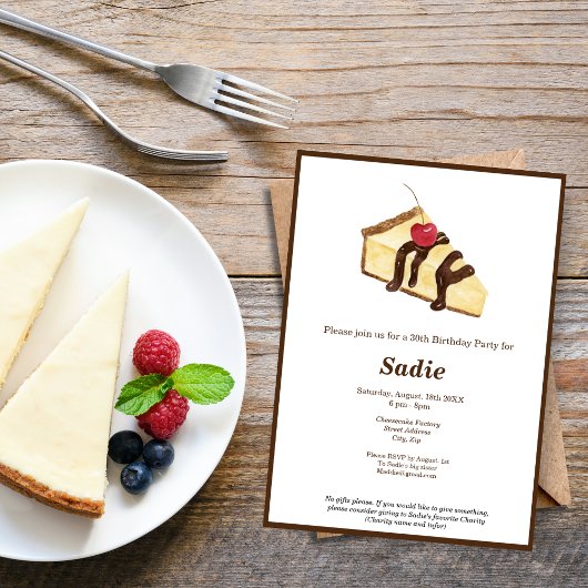 ウォーターカラーチーズケエレガントー誕生日招待状 招待状