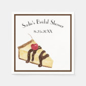 ウォーターカラーチーズケーキブライダルシャワー スタンダードカクテルナプキン (正面)