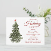 ウォーターカラーツリーアンド(鳥)ショウジョウコウカンチョウホリデーパーティー 招待状 (スタンド正面)