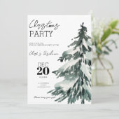 ウォーターカラーツリークリスマスホリデーパーティー招待状 招待状 (スタンド正面)