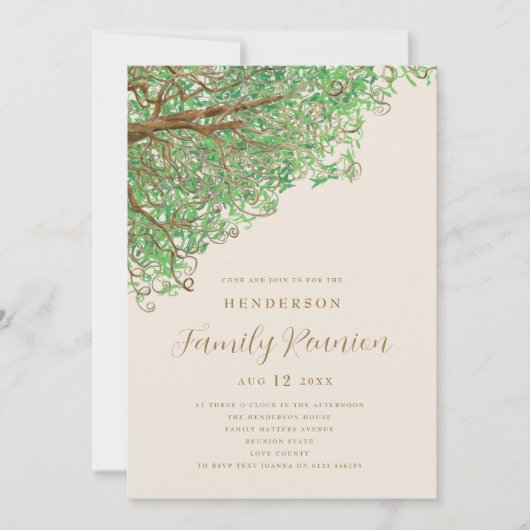 ウォーターカラーツリーファミリー懇親会招待状 招待状 (正面)