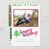 ウォーターカラーツリーホリデーカード シーズンカード (正面/裏面)