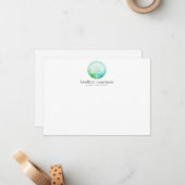 ウォーターカラーツリーヨガアンドウェルネスフラットノテカード ノートカード (正面/裏面インサイチュ)