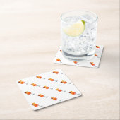 ウォーターカラーテキラサンライズカクテル スクエアペーパーコースター (インサイチュ)