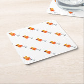 ウォーターカラーテキラサンライズカクテル スクエアペーパーコースター (アングル)