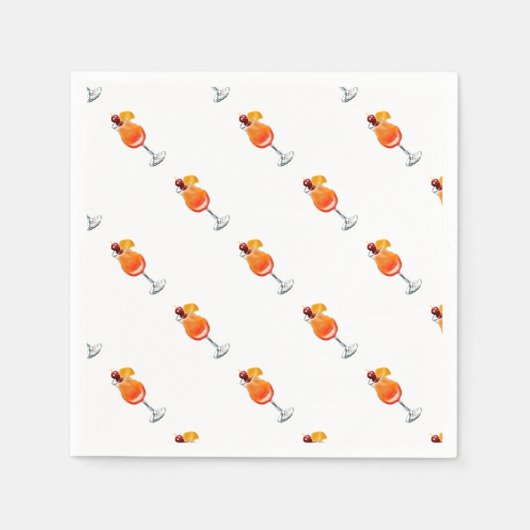 ウォーターカラーテキラサンライズカクテル スタンダードカクテルナプキン (正面)