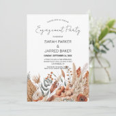ウォーターカラーテラコッタフラワーズ婚約 招待状 (スタンド正面)