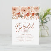 ウォーターカラーテラコッタフラワーズ秋ブライダルシャワー 招待状 (スタンド正面)