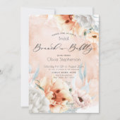 ウォーターカラーテラコッタブルンチバブリーブライダルシャワー 招待状 (正面)
