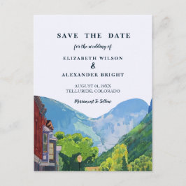 ウォーターカラーテルリドコロラド結婚式招待状 ポストカード