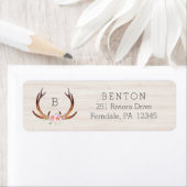 ウォーターカラーディアアントラーとフローラブーケ ラベル (インサイチュ)