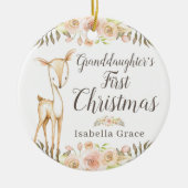ウォーターカラーディアグランドドーター初めてのクリスマス セラミックオーナメント (正面)