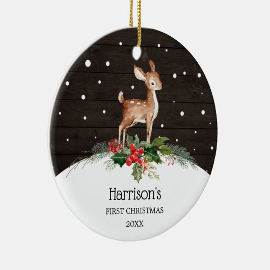 ウォーターカラーディアベビー初めてのクリスマス セラミックオーナメント (右)