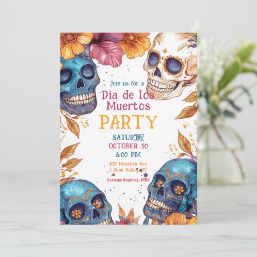 💀ウォーターカラーディーアデムエルトスパーティの招待状 招待状 (スタンド正面)