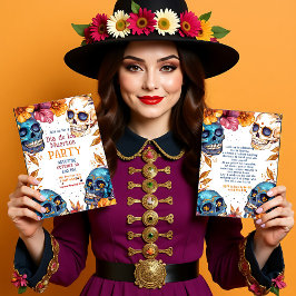 💀ウォーターカラーディーアデムエルトスパーティの招待状 招待状