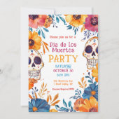 💀ウォーターカラーディーアデムエルトスパーティの招待状 招待状 (正面)