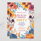 💀ウォーターカラーディーアデムエルトスパーティの招待状 招待状 (正面/裏面)