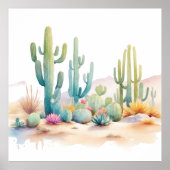 ウォーターカラーデザートイラストレーションスクエア ポスター (正面)