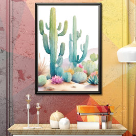 ウォーターカラーデザートイラストレーションポートレート ポスター