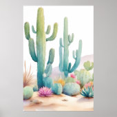 ウォーターカラーデザートイラストレーションポートレート ポスター (正面)