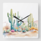 ウォーターカラーデザートイラストレーション スクエア壁時計 (正面)