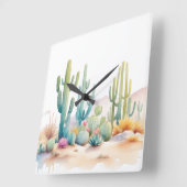 ウォーターカラーデザートイラストレーション スクエア壁時計 (傾斜)