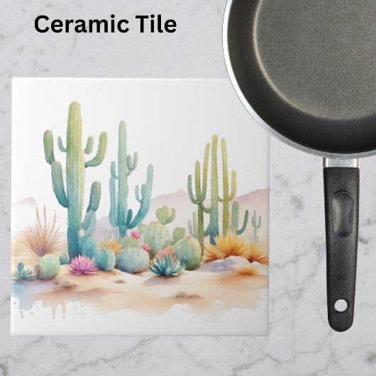 ウォーターカラーデザートイラストレーション タイル