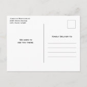 ウォーターカラーデザートサボテンと山の誕生日 インビテーションポストカード (裏面)