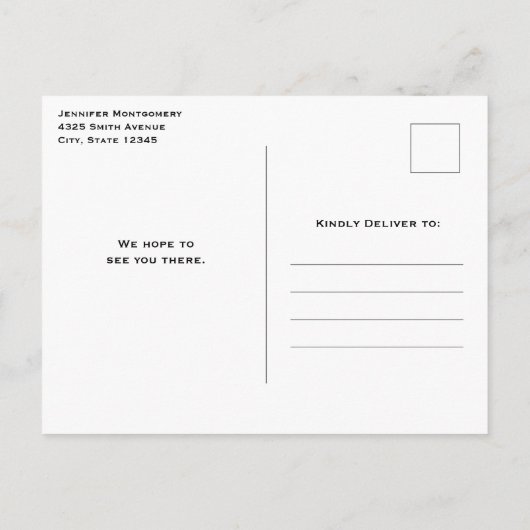 ウォーターカラーデザートサボテンと山の誕生日 インビテーションポストカード (裏面)