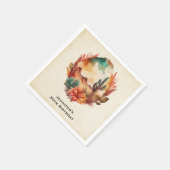 ウォーターカラーデザートサボテンと山の誕生日 スタンダードカクテルナプキン (角)