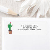 ウォーターカラーデザートサボテン差出人住所 ラベル (インサイチュ)