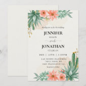 ウォーターカラーデザートメキシコ結婚式招待状 招待状 (正面/裏面)